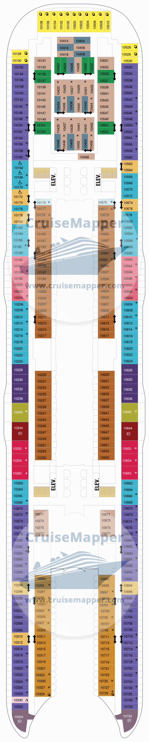 Схема палубы 10 Symphony of the Seas
